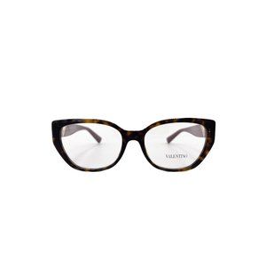 Valentino Women's Eyeglasses VA3037 5002 Full Rim Cat Eye Rockstud Havana 54mm P